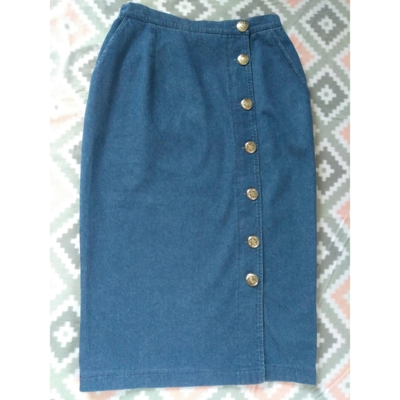 on the verge Skirts Vintage Denim Maxi Skirt Poshmark